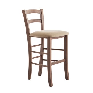 High Wooden Stool with Back - Venezia