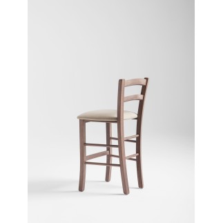 High Wooden Stool with Back - Venezia | Palma