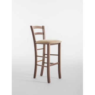 High Wooden Stool with Back - Venezia | Palma