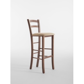 High Wooden Stool with Back - Venezia | Palma