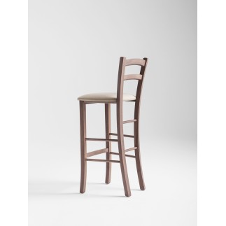 High Wooden Stool with Back - Venezia | Palma