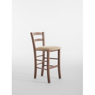 High Wooden Stool with Back - Venezia | Palma