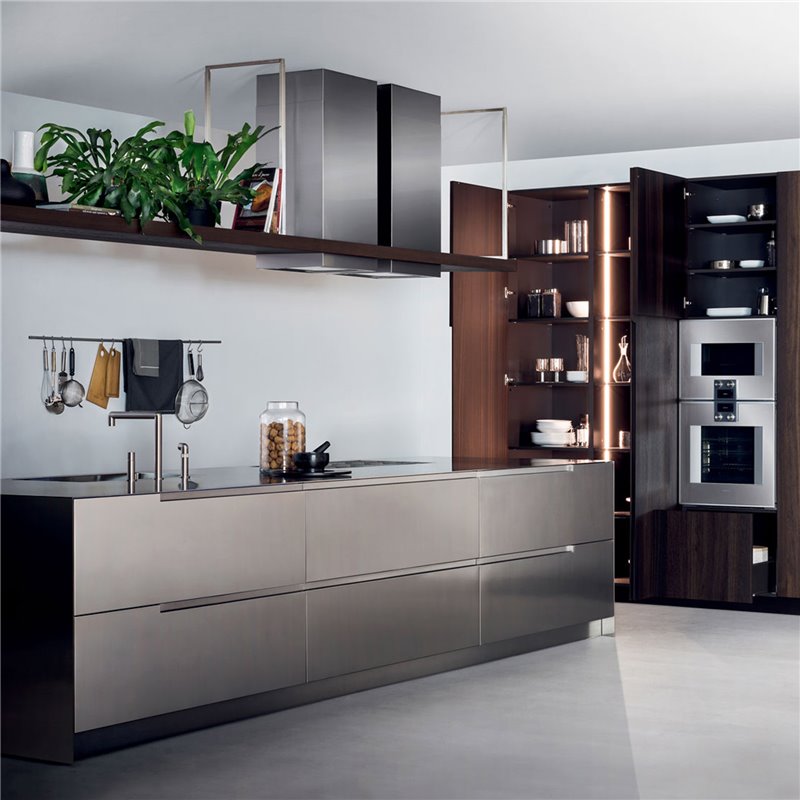 Custom kitchen in steel - G180 - Modern Kitchens - ISA Project