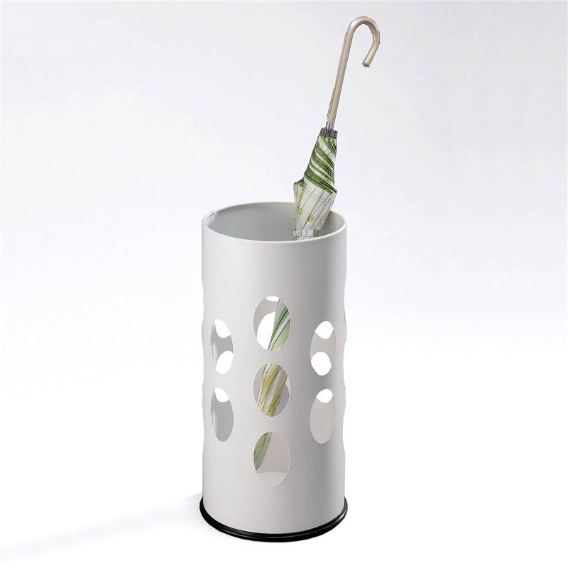 Umbrella Stand in White Metal - Drop | IsArreda