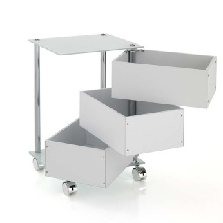 Drawers with Wheels and Glass Shelf - Bobo