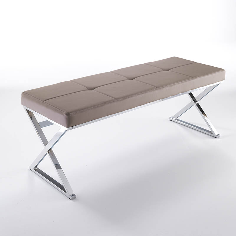 Metal Bench with Seat in Eco-Leather - Maxim | IsArreda