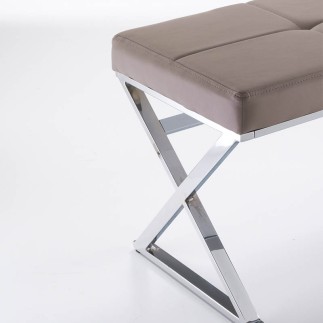 Metal Bench with Seat in Eco-Leather - Maxim | IsArreda