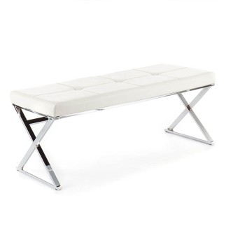 Metal Bench with Seat in Eco-Leather - Maxim | IsArreda