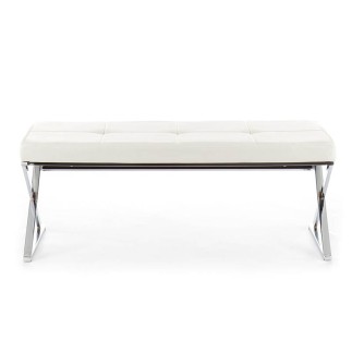 Metal Bench with Seat in Eco-Leather - Maxim | IsArreda