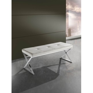 Metal Bench with Seat in Eco-Leather - Maxim | IsArreda