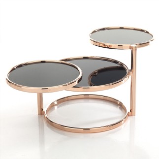 Coffee Table with 3 Swivel Tops - Three Rings | Tomasucci