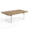 Coffee table in glass and solid wood