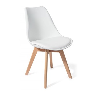 Chair in Eco-leather with Solid Wood Legs - Kiki Evo | Tomasucci