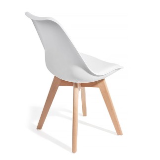 Chair in Eco-leather with Solid Wood Legs - Kiki Evo | Tomasucci