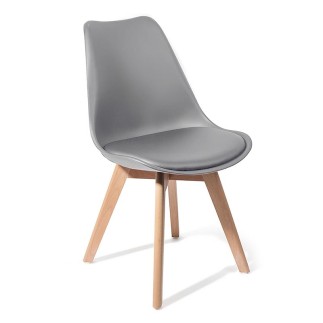 Chair in Eco-leather with Solid Wood Legs - Kiki Evo | Tomasucci