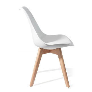 Chair in Eco-leather with Solid Wood Legs - Kiki Evo | Tomasucci