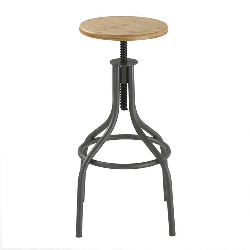 Industrial Stool in Wood and Metal - Pajo | Tomasucci