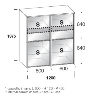 Scrigno madia con ante in vetro - Credenze e Madie - ISA Project