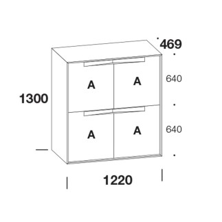 Vela credenza alta con piedini in metallo - Credenze e Madie - ISA Project