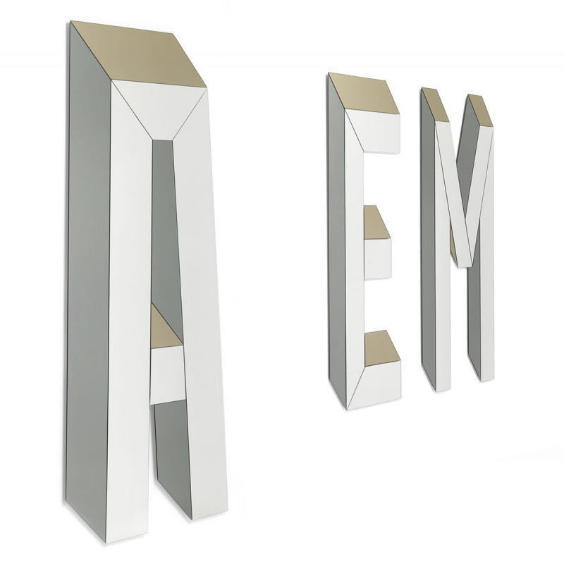 Letteronza mirror with letter shape - Dining Tables - ISA Project