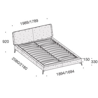 Bed in synthetic or real leather - Aliante 3.0 - ISA Project