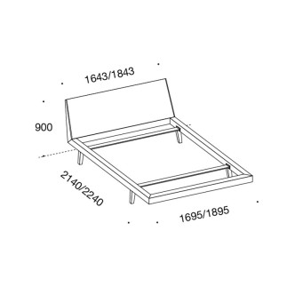 Bed with wood headboard and bed frame - Febo 1.0 - ISA Project