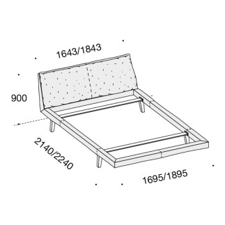 Padded bed in wood - Febo 3.0 - Beds - ISA Project