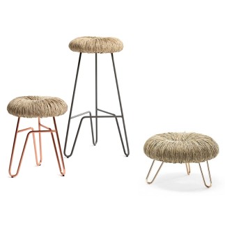 Donut stool/ottoman with straw seat - Ottoman and Benches - ISA Project