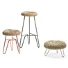 Stool/ottoman with straw seat - Donut