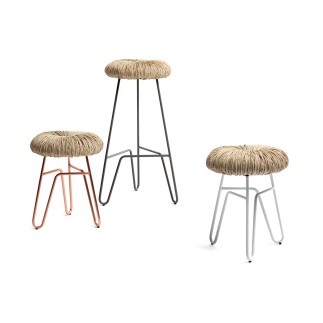 Donut stool/ottoman with straw seat - Ottoman and Benches - ISA Project