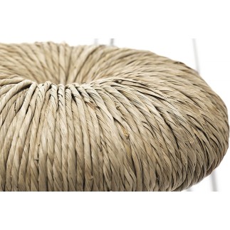 Stool with metal legs and straw seat - Donut | Mogg