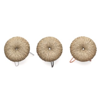 Stool with metal legs and straw seat - Donut | Mogg