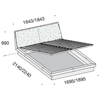 Letto contenitore imbottito in legno - Febo 3.0 - ISA Project