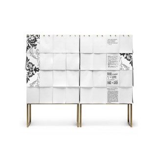 Madia di Design Rivestita con Fogli di Carta - Notes | Mogg