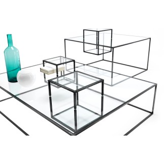 Metal and Glass Rectangular coffe table - Illusioni | Mogg