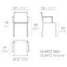 Quartz polyamide chair with armrets