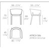 Africa sedia con braccioli in poliammide