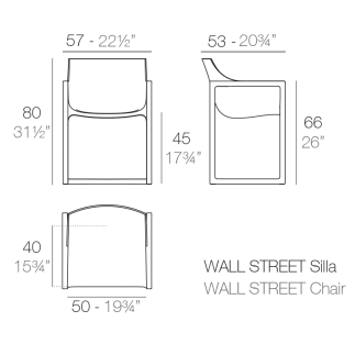 Chair with Armrests - Wall Street | Vondom