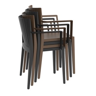 Stackable Chair with Armrests - Spritz | Vondom