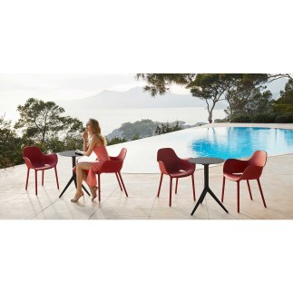 Stackable Chair with Armrests - Sabinas | Vondom