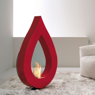 Floor bio-fireplace in steel - Big Flame - ISArreda