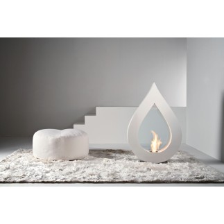 Floor bio-fireplace in steel - Big Flame