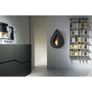 Bio-fireplace in steel - Flame Wall