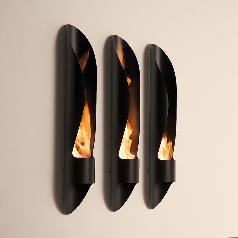 Wall bio-fireplace in steel - Tube - ISArreda