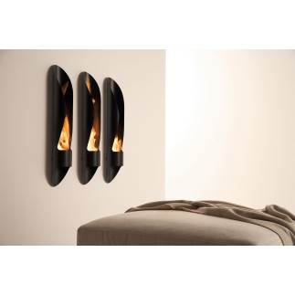 Wall bio-fireplace in steel - Tube