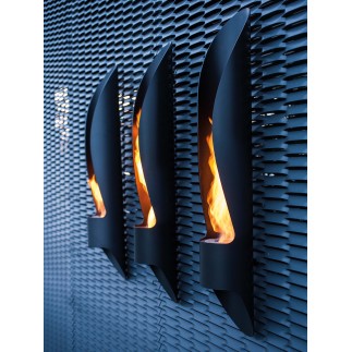 Wall bio-fireplace in steel - Tube - ISArreda