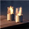 Table bio-fireplace in steel and glass - Wave