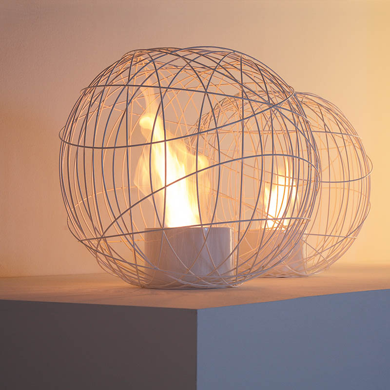 Bio-fireplace in metal wire - Nest - ISArreda