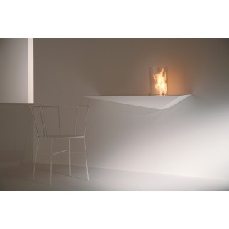 Wall bio-fireplace in steel - Prisma Consolle - ISArreda