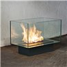 Floor bio-fireplace in glass and steel - Teka